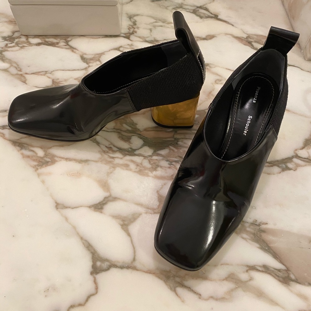 Proenza Schouler Black Patent Pumps Size 8.5